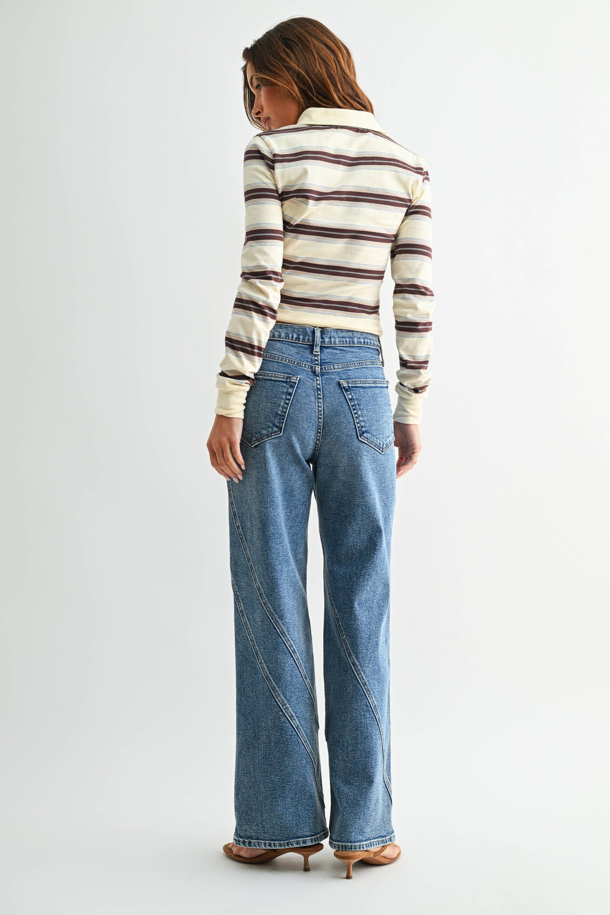 Asymmetric Seamed Straight - Medium Denim