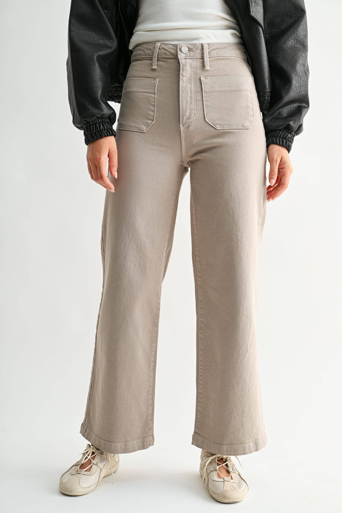 Patch Pocket Wide Leg - Moonstone Cream