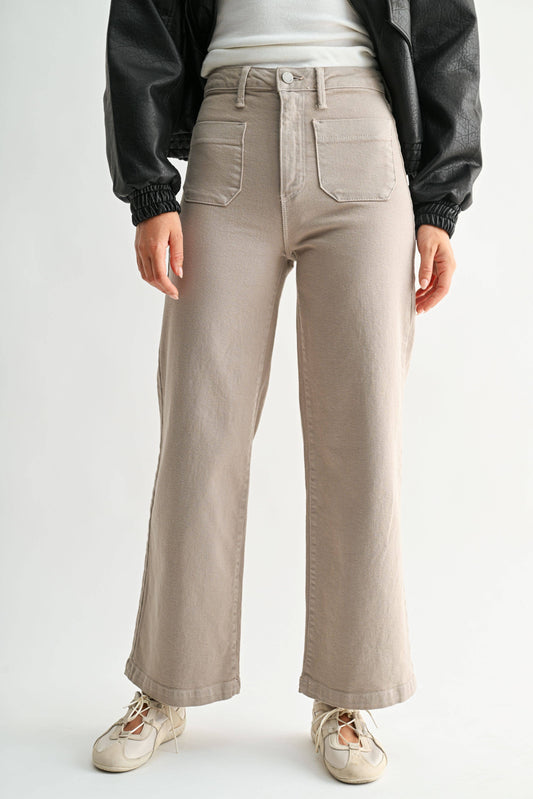Patch Pocket Wide Leg - Moonstone Cream