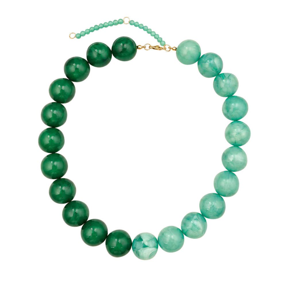 Wrenley 2-Tone Beaded Necklace - Green
