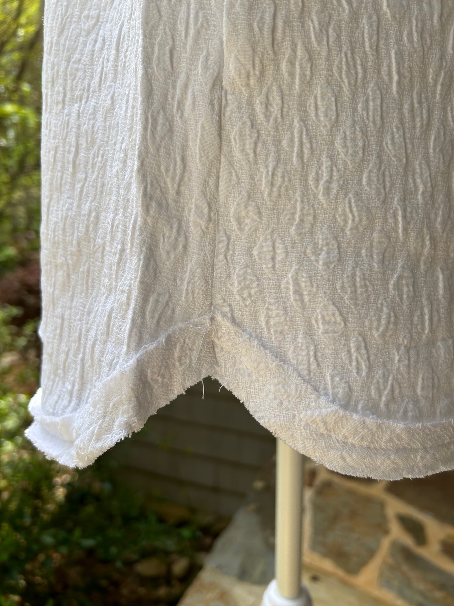 Textured Raw Edge Shorts