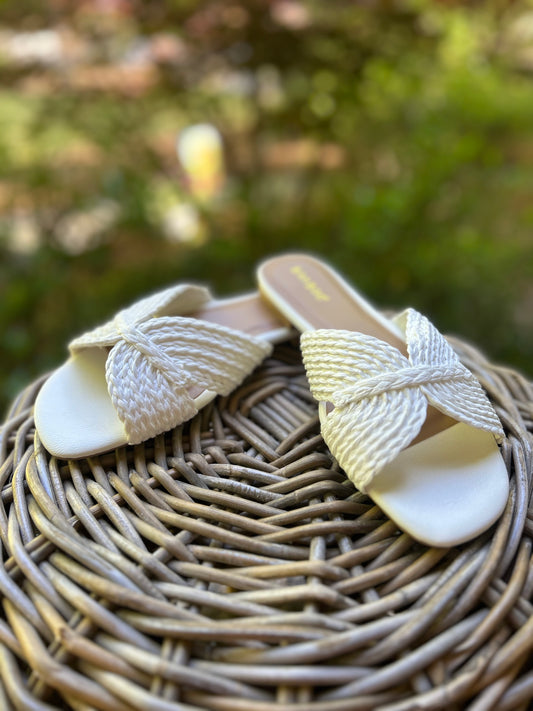 White woven Sandals