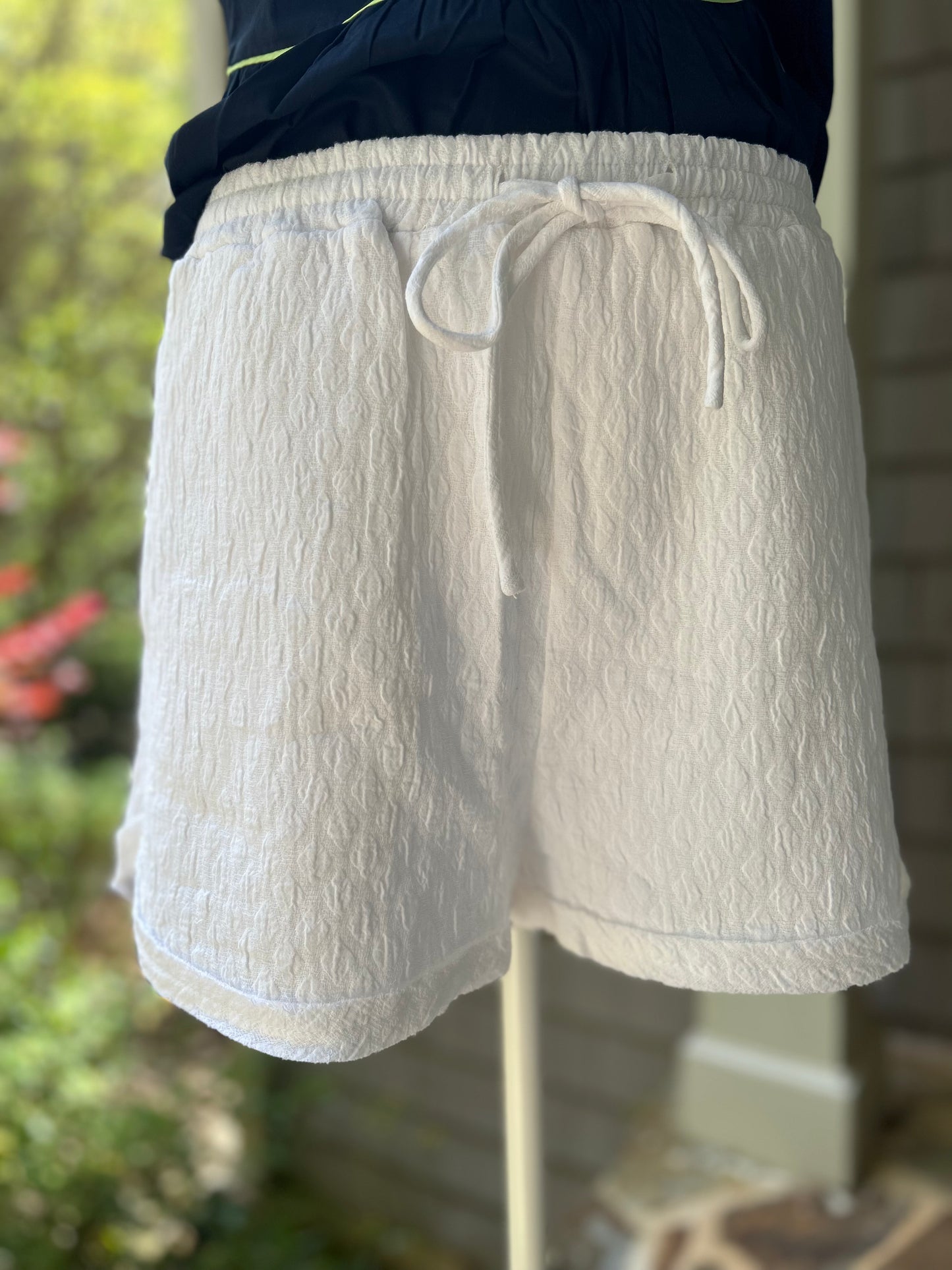 Textured Raw Edge Shorts